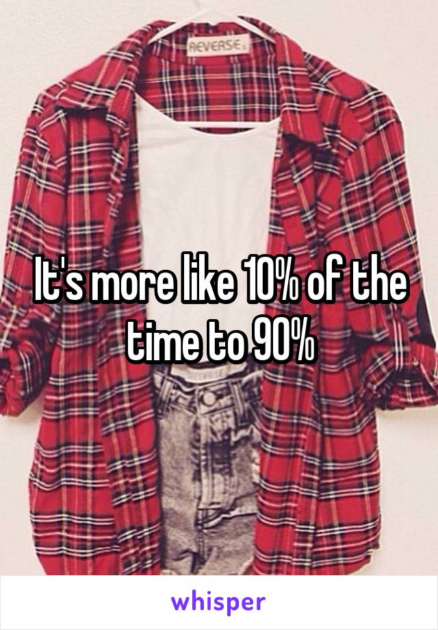 It's more like 10% of the time to 90%