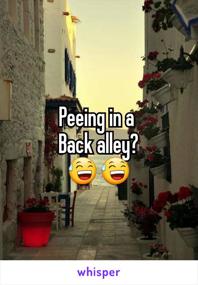 Peeing in a 
Back alley?
😅😅