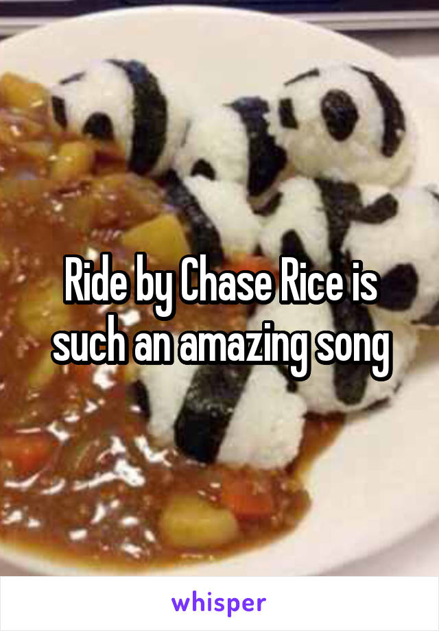 Ride by Chase Rice is such an amazing song