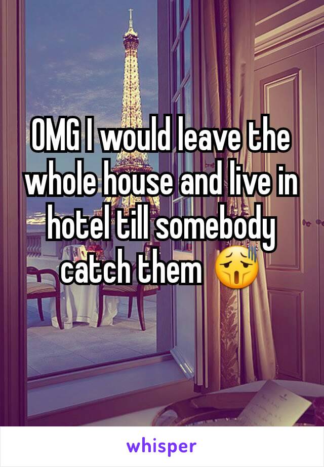 OMG I would leave the whole house and live in hotel till somebody catch them 😫