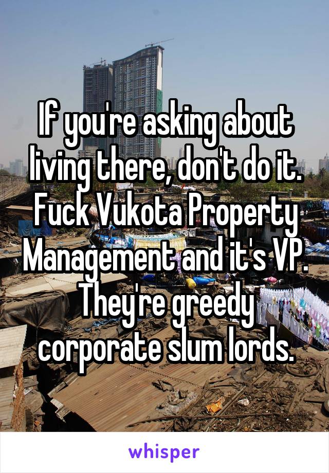 If you're asking about living there, don't do it. Fuck Vukota Property Management and it's VP. They're greedy corporate slum lords.