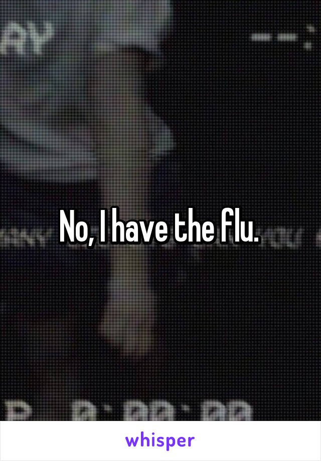No, I have the flu. 