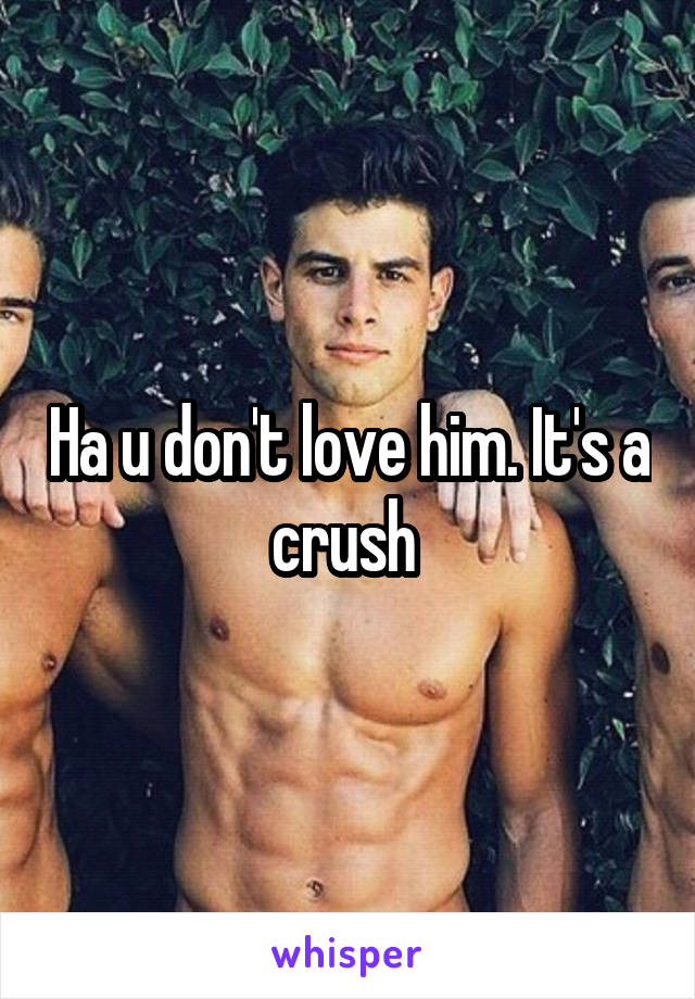 Ha u don't love him. It's a crush 