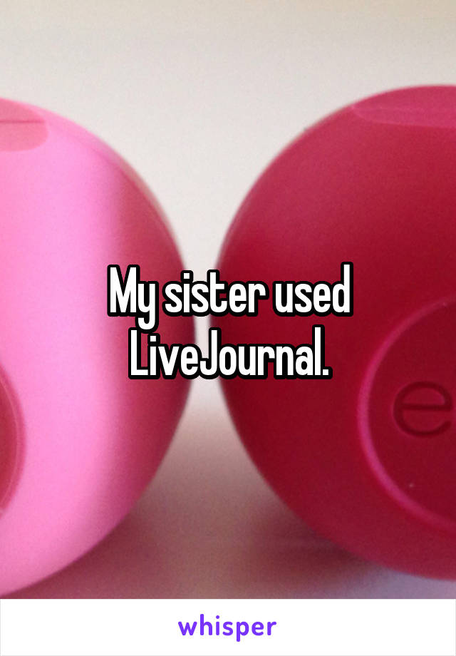 My sister used LiveJournal.