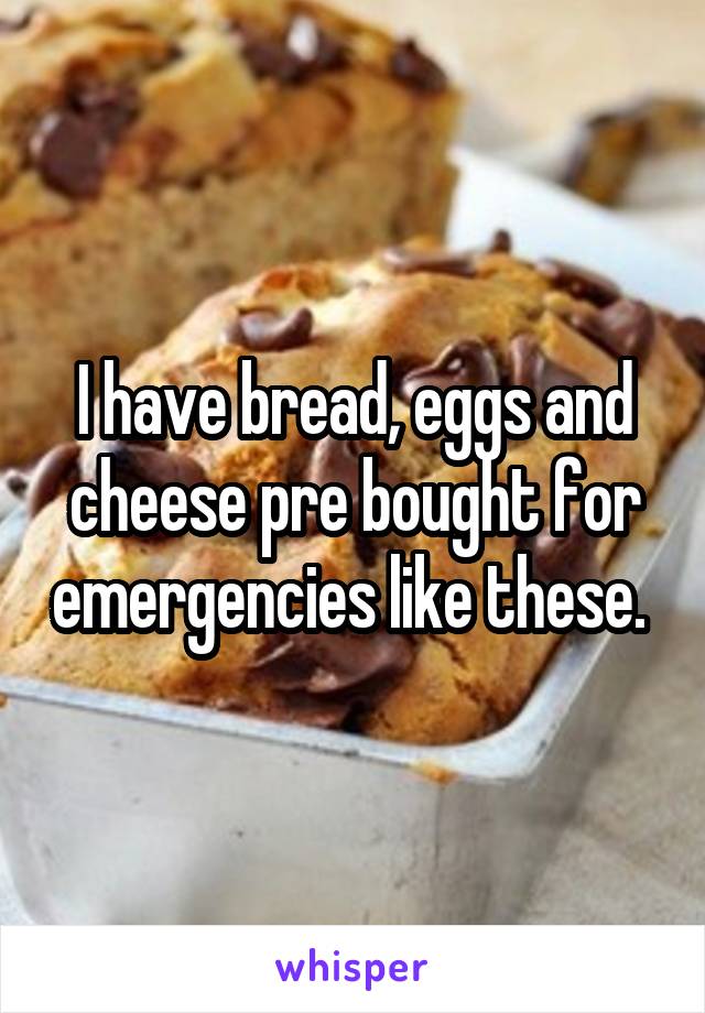 I have bread, eggs and cheese pre bought for emergencies like these. 