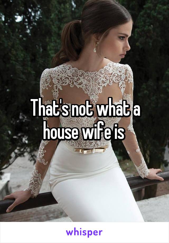 That's not what a house wife is 
