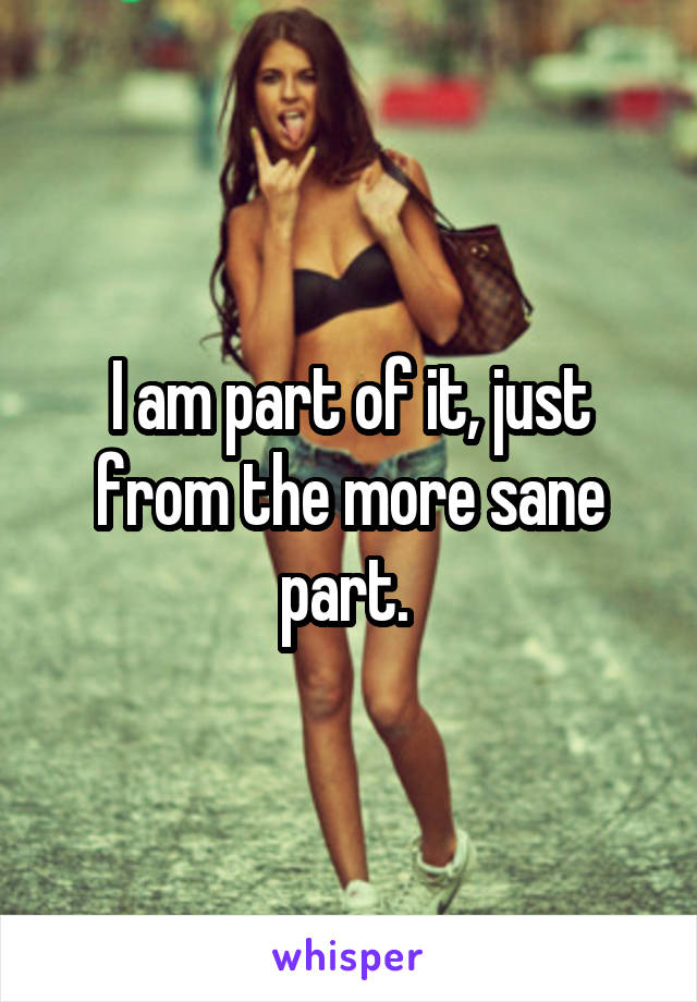 I am part of it, just from the more sane part. 