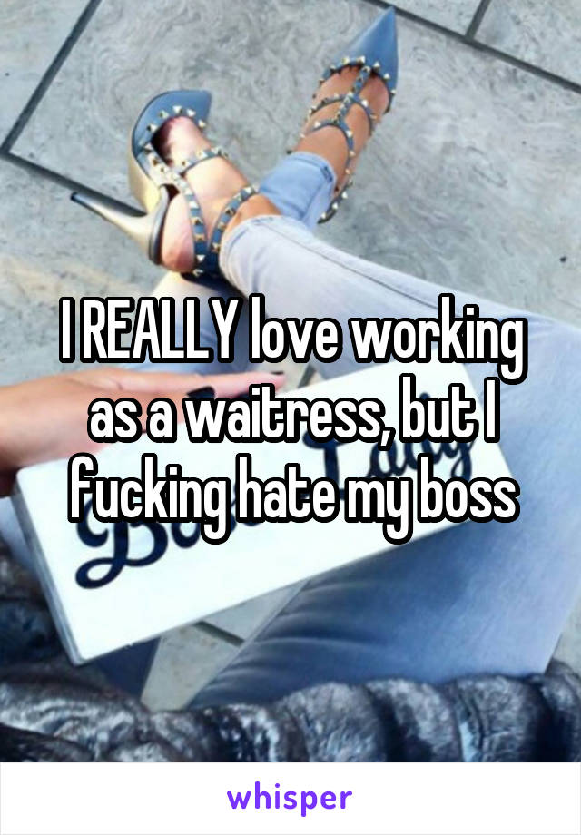 I REALLY love working as a waitress, but I fucking hate my boss