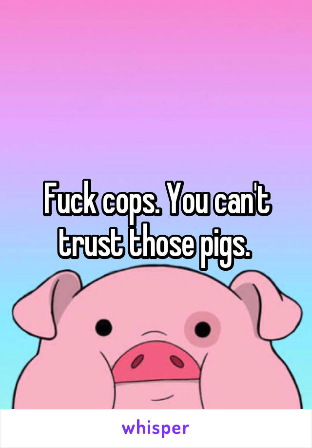 Fuck cops. You can't trust those pigs. 