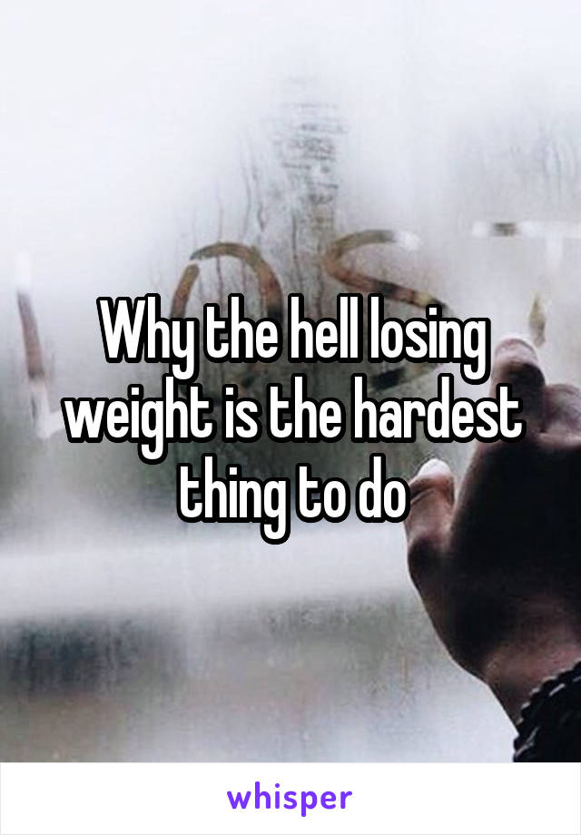 Why the hell losing weight is the hardest thing to do