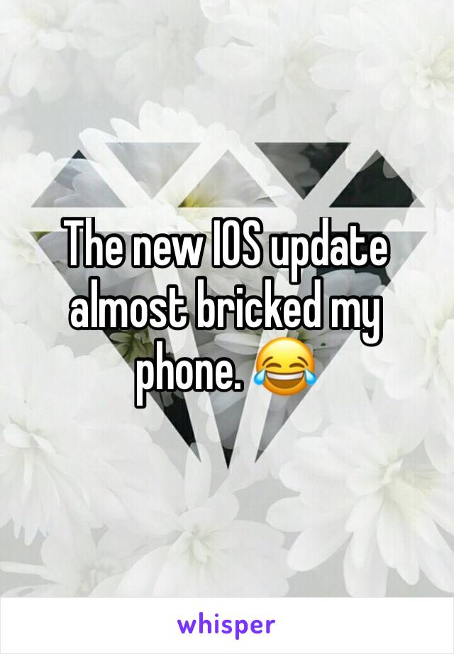 The new IOS update almost bricked my phone. 😂