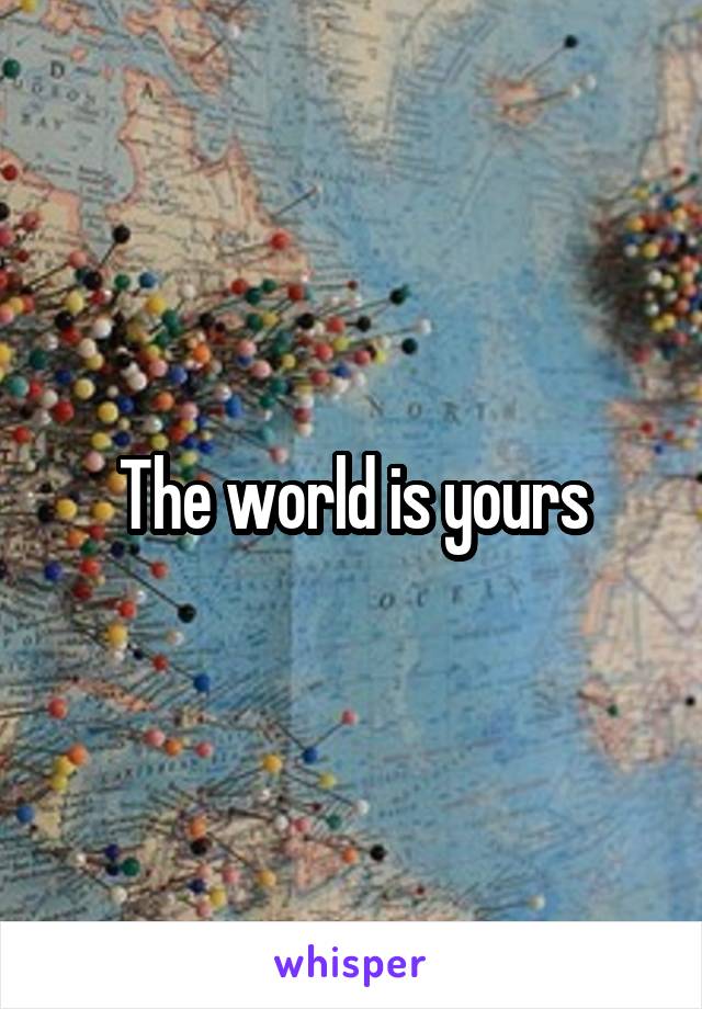 The world is yours