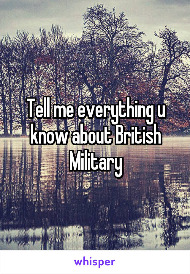 Tell me everything u know about British Military