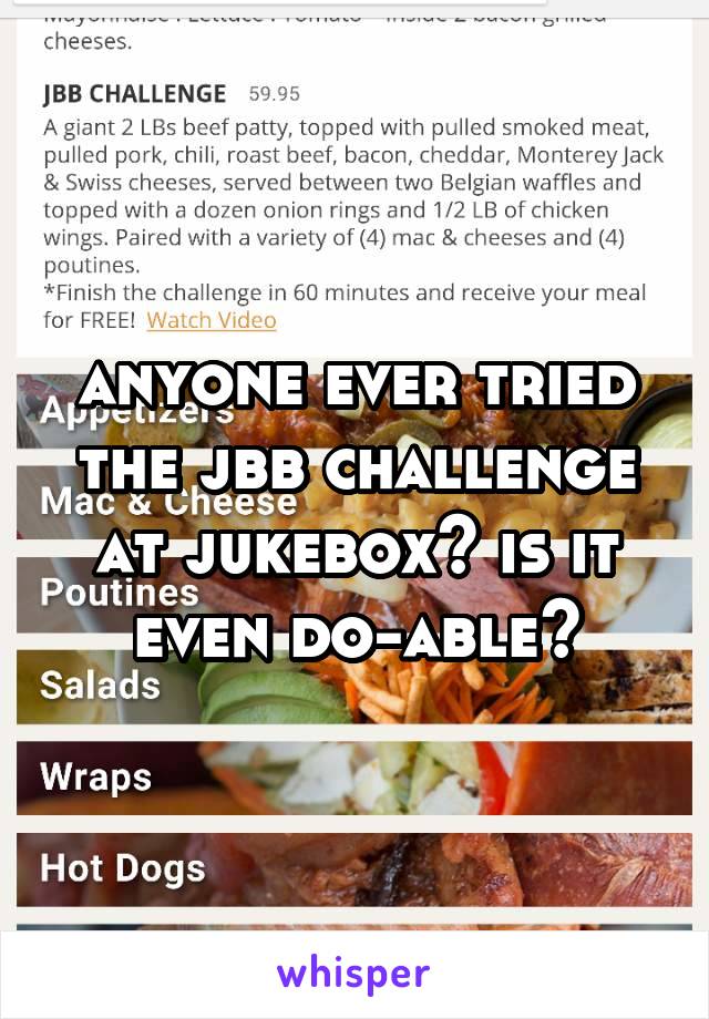 anyone ever tried the jbb challenge at jukebox? is it even do-able?