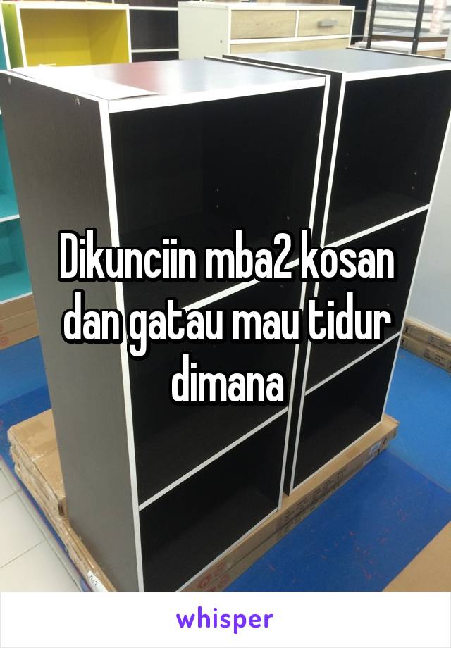 Dikunciin mba2 kosan dan gatau mau tidur dimana