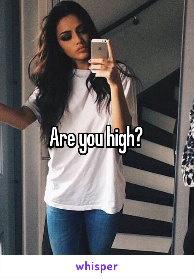 Are you high? 