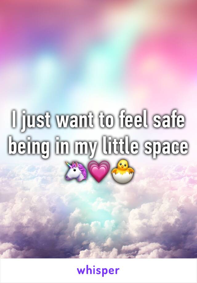 I just want to feel safe being in my little space 🦄💗🐣