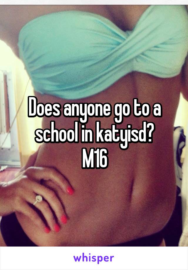 Does anyone go to a school in katyisd?
M16