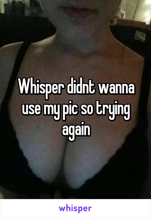 Whisper didnt wanna use my pic so trying again