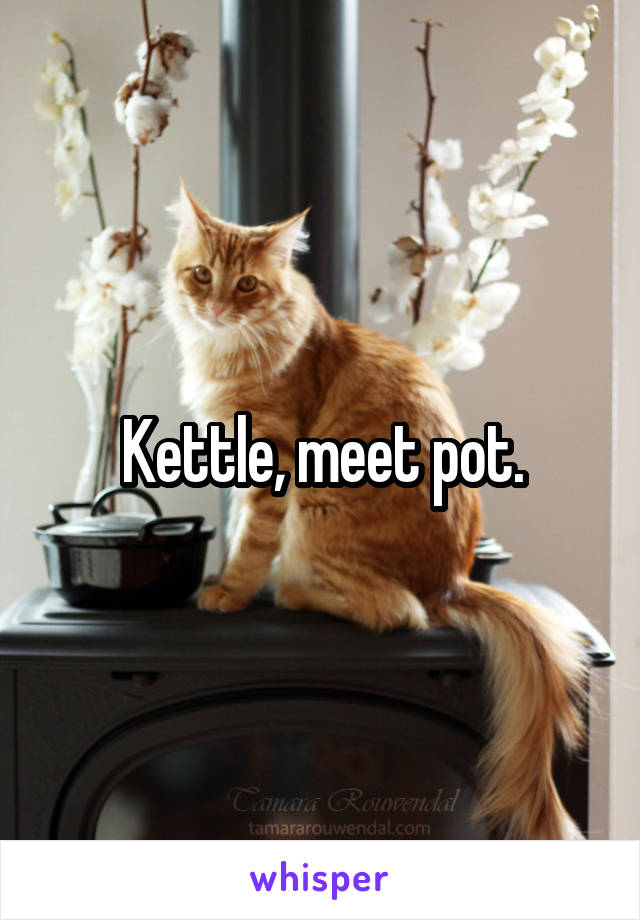 Kettle, meet pot.