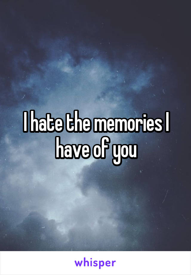 I hate the memories I have of you