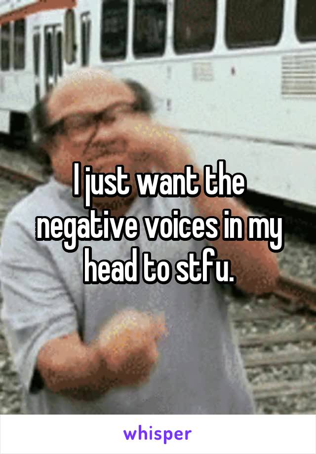 I just want the negative voices in my head to stfu.