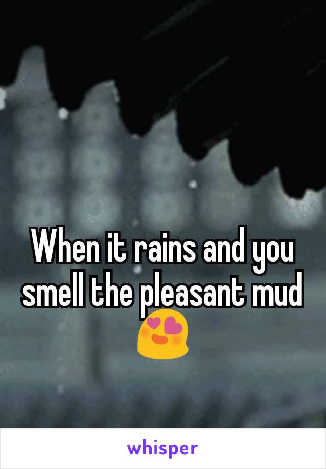 When it rains and you smell the pleasant mud 😍