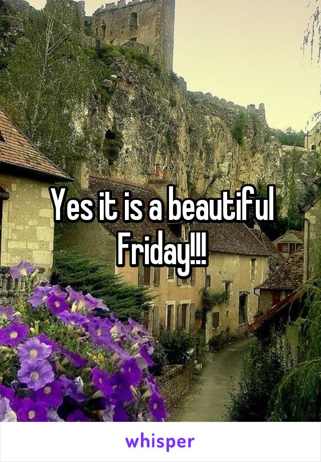 Yes it is a beautiful Friday!!!