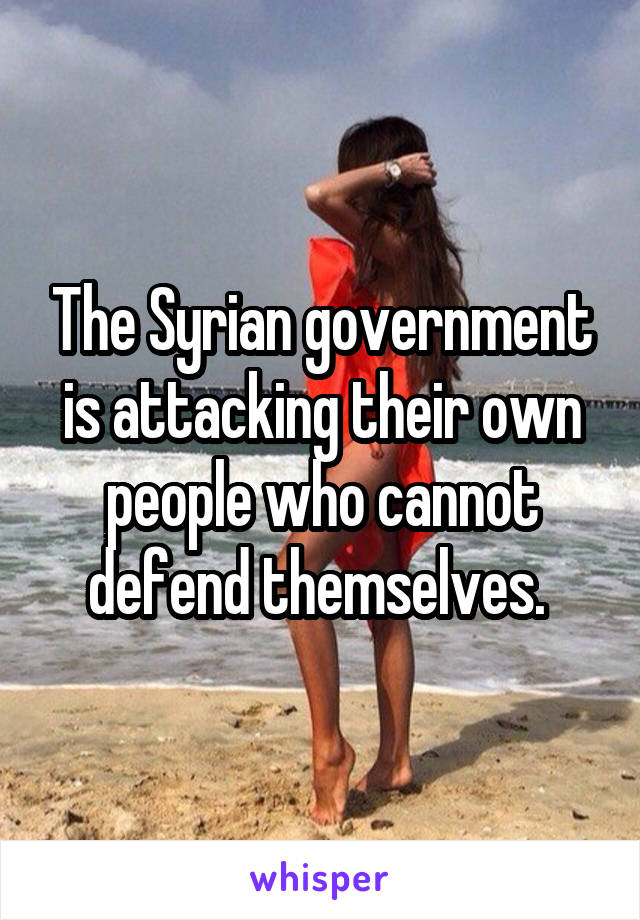 The Syrian government is attacking their own people who cannot defend themselves. 