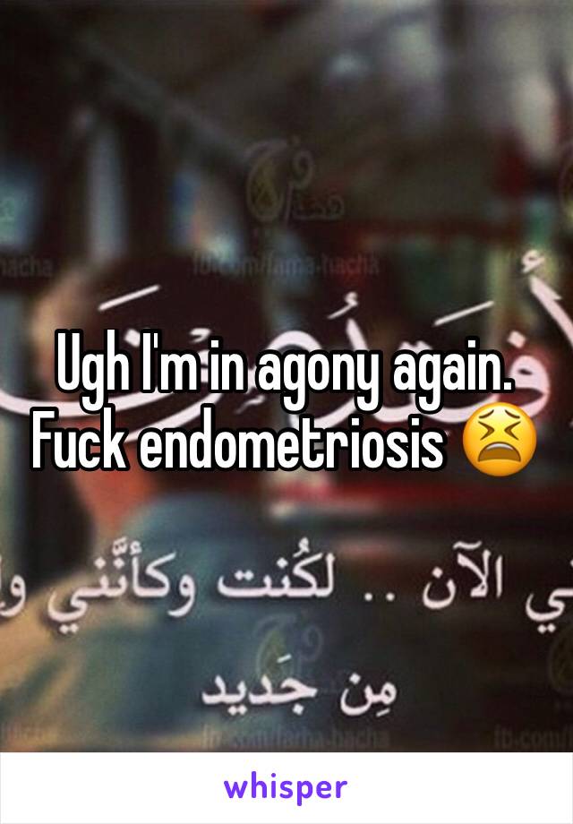 Ugh I'm in agony again. Fuck endometriosis 😫