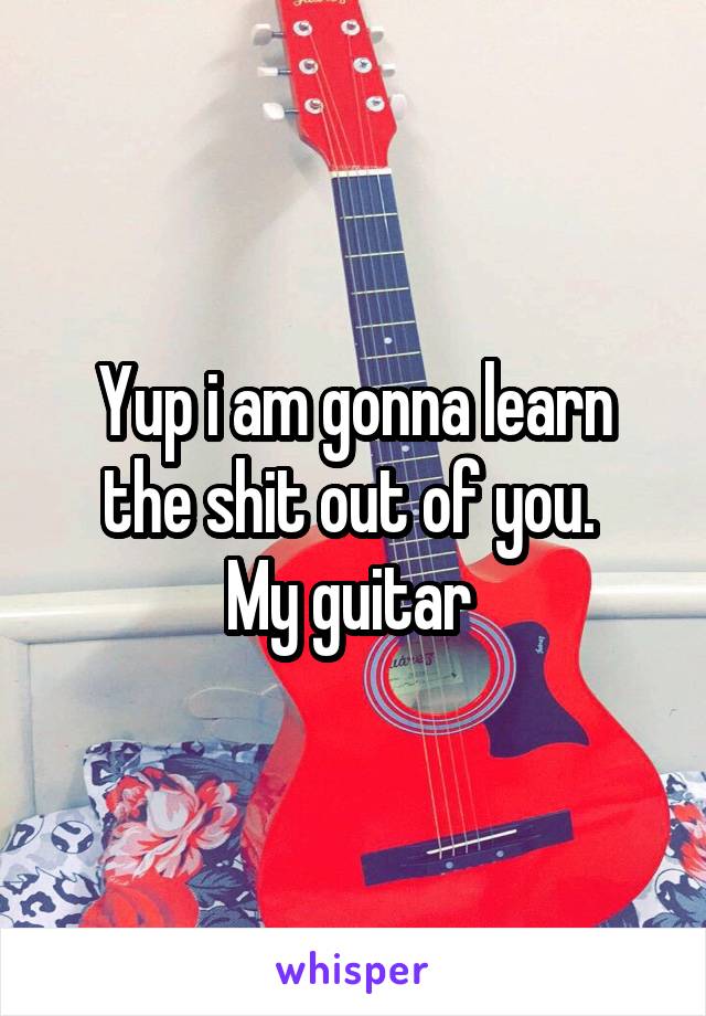 Yup i am gonna learn the shit out of you. 
My guitar 