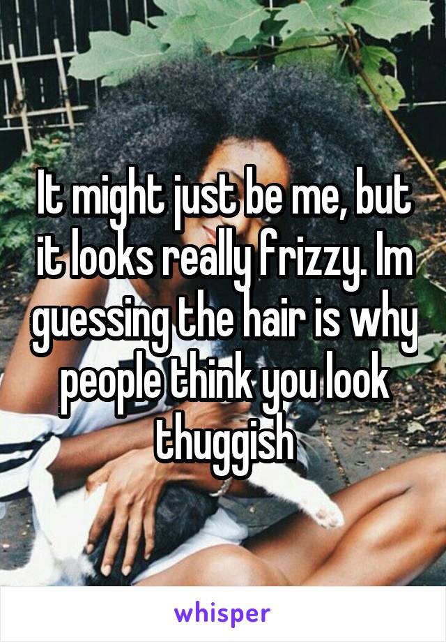 It might just be me, but it looks really frizzy. Im guessing the hair is why people think you look thuggish