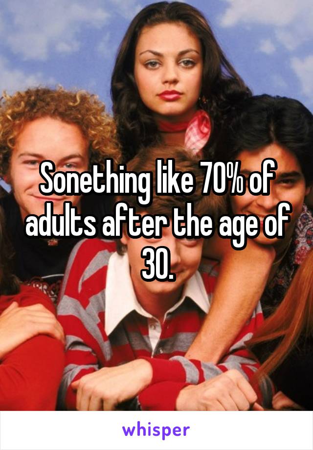 Sonething like 70% of adults after the age of 30.