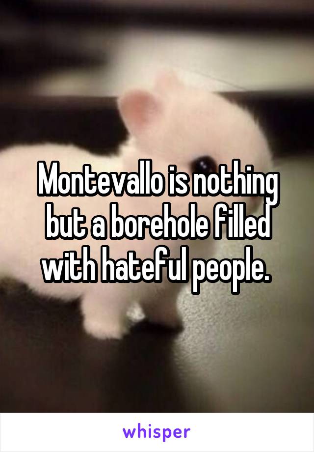 Montevallo is nothing but a borehole filled with hateful people. 