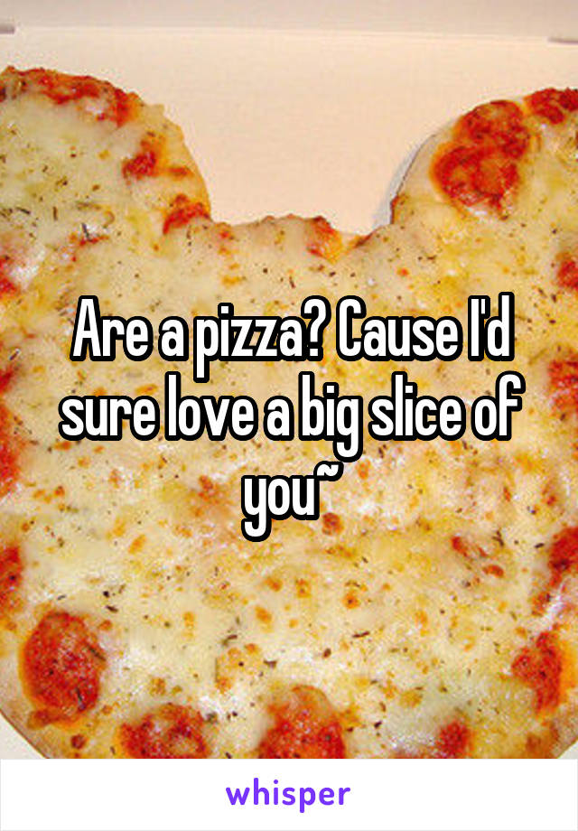 Are a pizza? Cause I'd sure love a big slice of you~