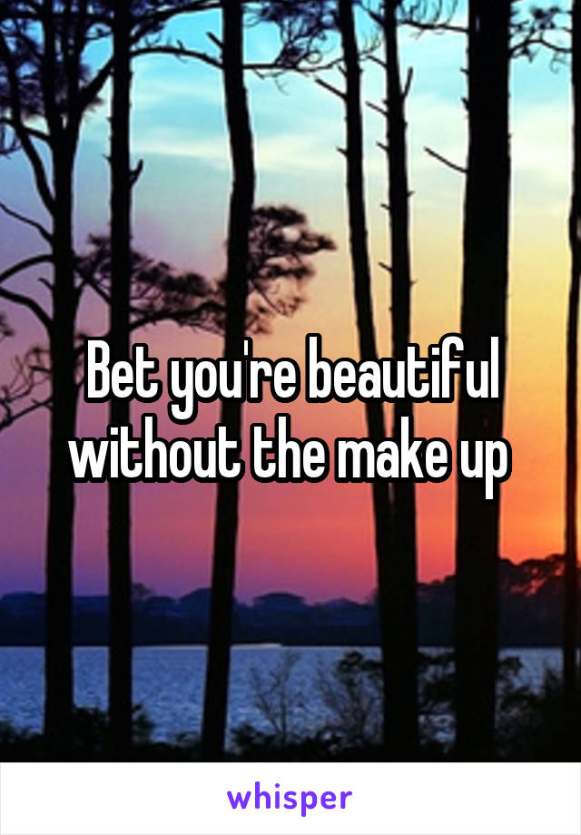 Bet you're beautiful without the make up 