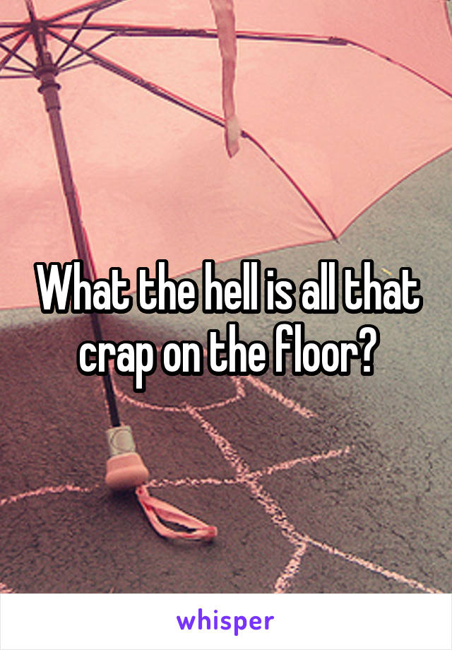 What the hell is all that crap on the floor?