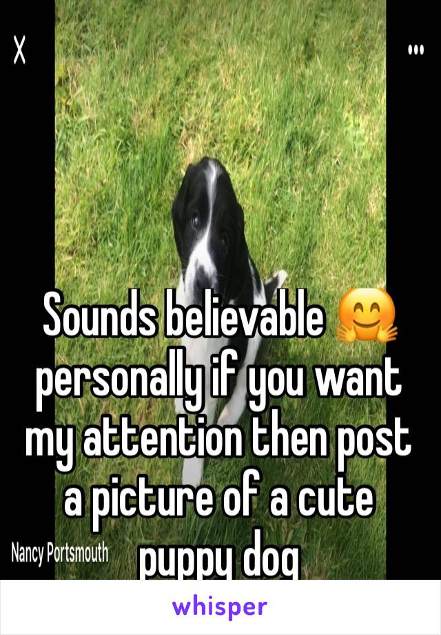 Sounds believable 🤗 personally if you want my attention then post a picture of a cute puppy dog 