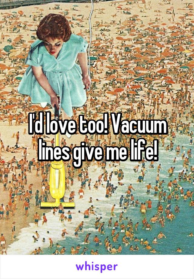 I'd love too! Vacuum lines give me life!