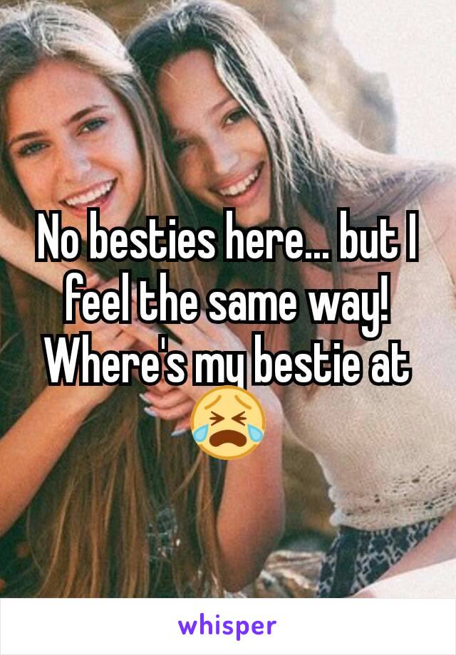 No besties here... but I feel the same way! Where's my bestie at 😭