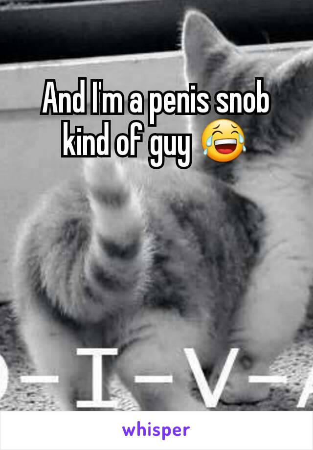 And I'm a penis snob kind of guy 😂