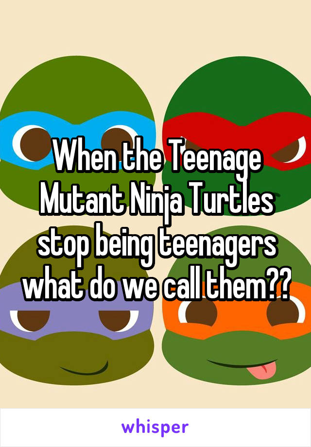 When the Teenage Mutant Ninja Turtles stop being teenagers what do we call them??