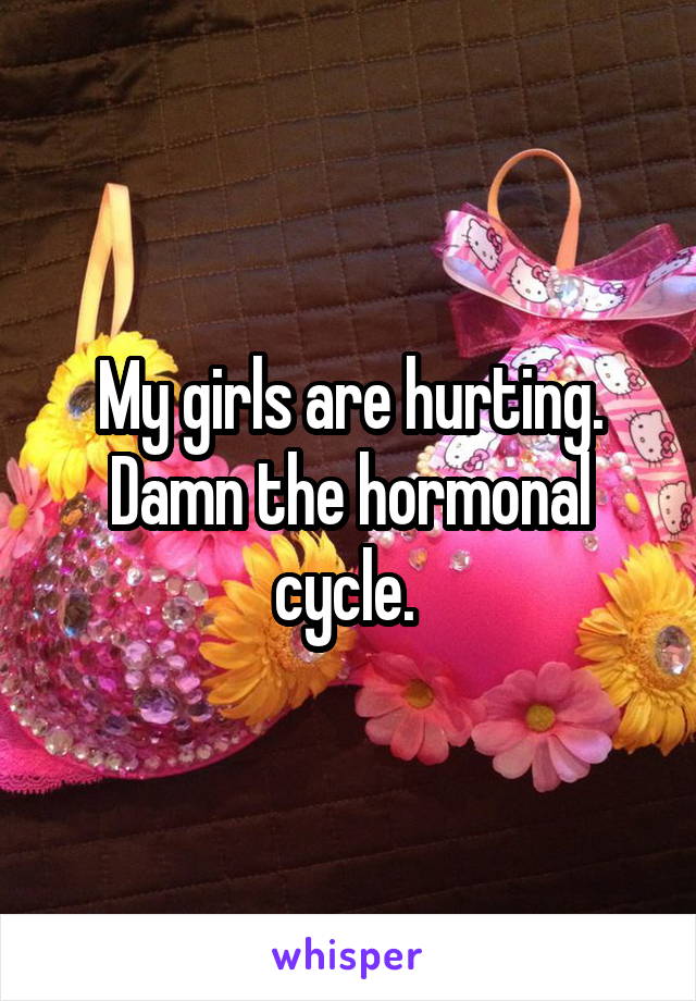 My girls are hurting. Damn the hormonal cycle. 