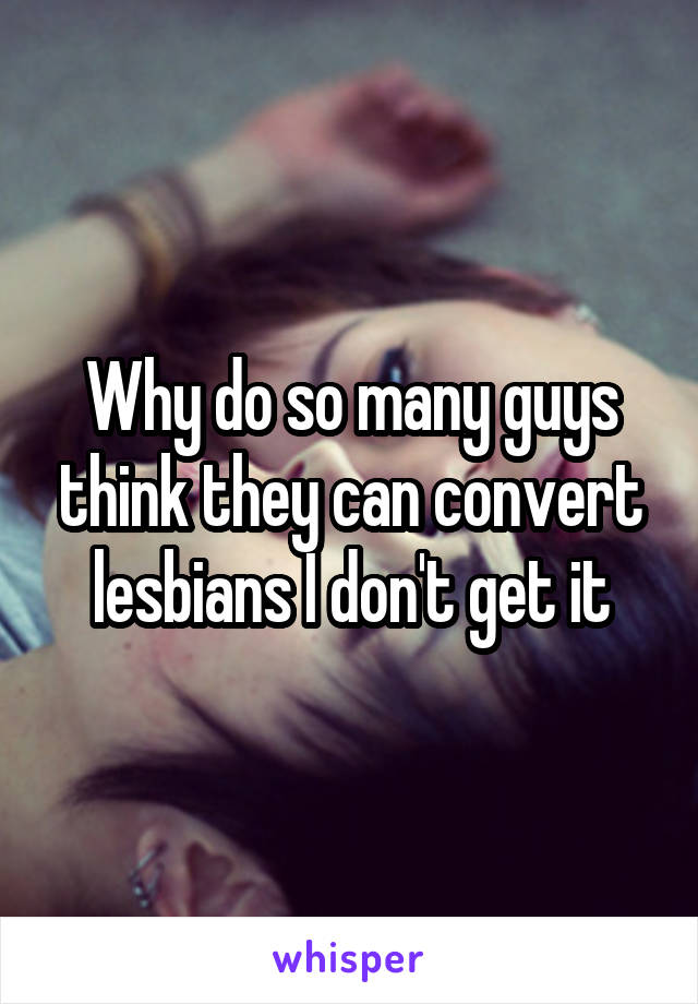 Why do so many guys think they can convert lesbians I don't get it