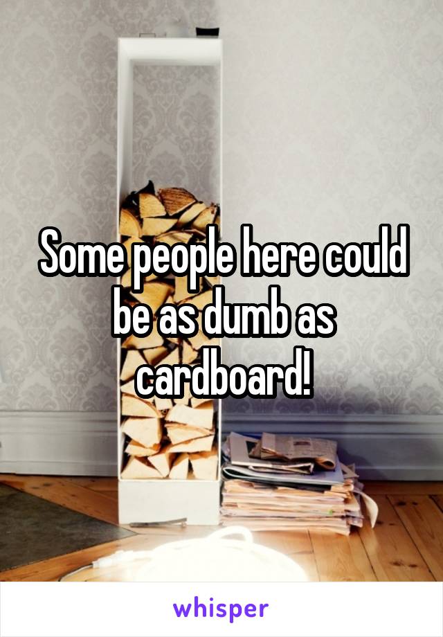 Some people here could be as dumb as cardboard!