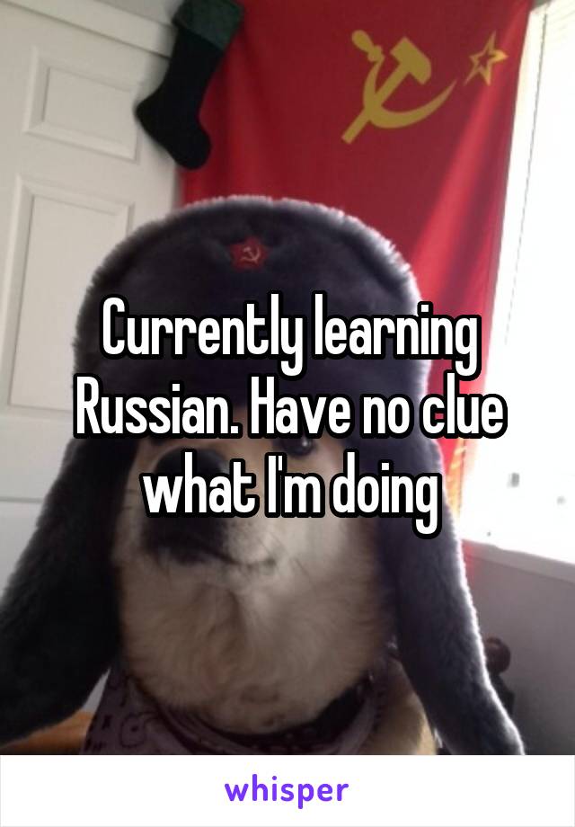 Currently learning Russian. Have no clue what I'm doing