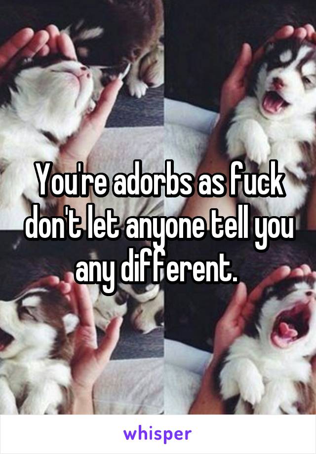 You're adorbs as fuck don't let anyone tell you any different. 