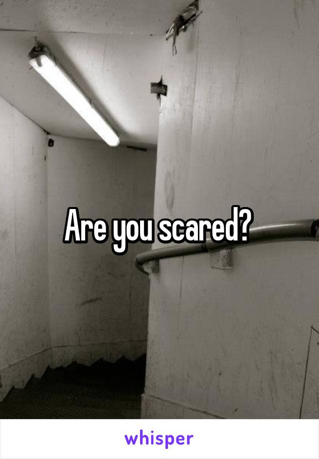 Are you scared? 