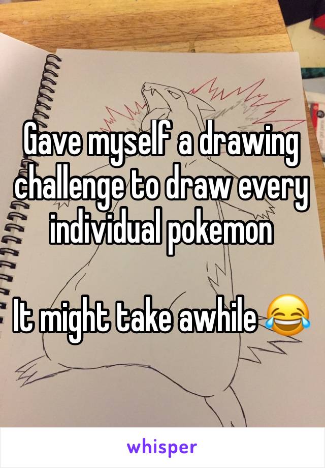 Gave myself a drawing challenge to draw every individual pokemon 

It might take awhile 😂