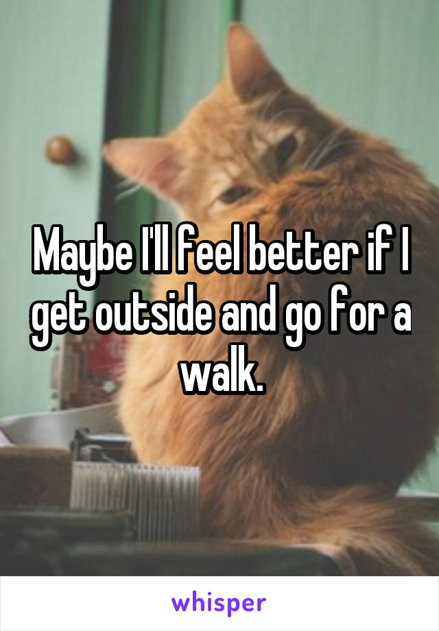 Maybe I'll feel better if I get outside and go for a walk.